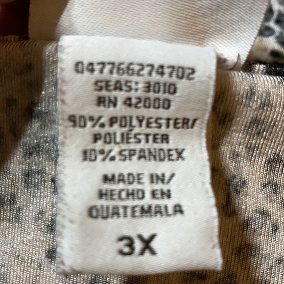 Jaclyn Smith faux animal print polyester blend top very pretty, Size 3X. - Picture 4 of 5